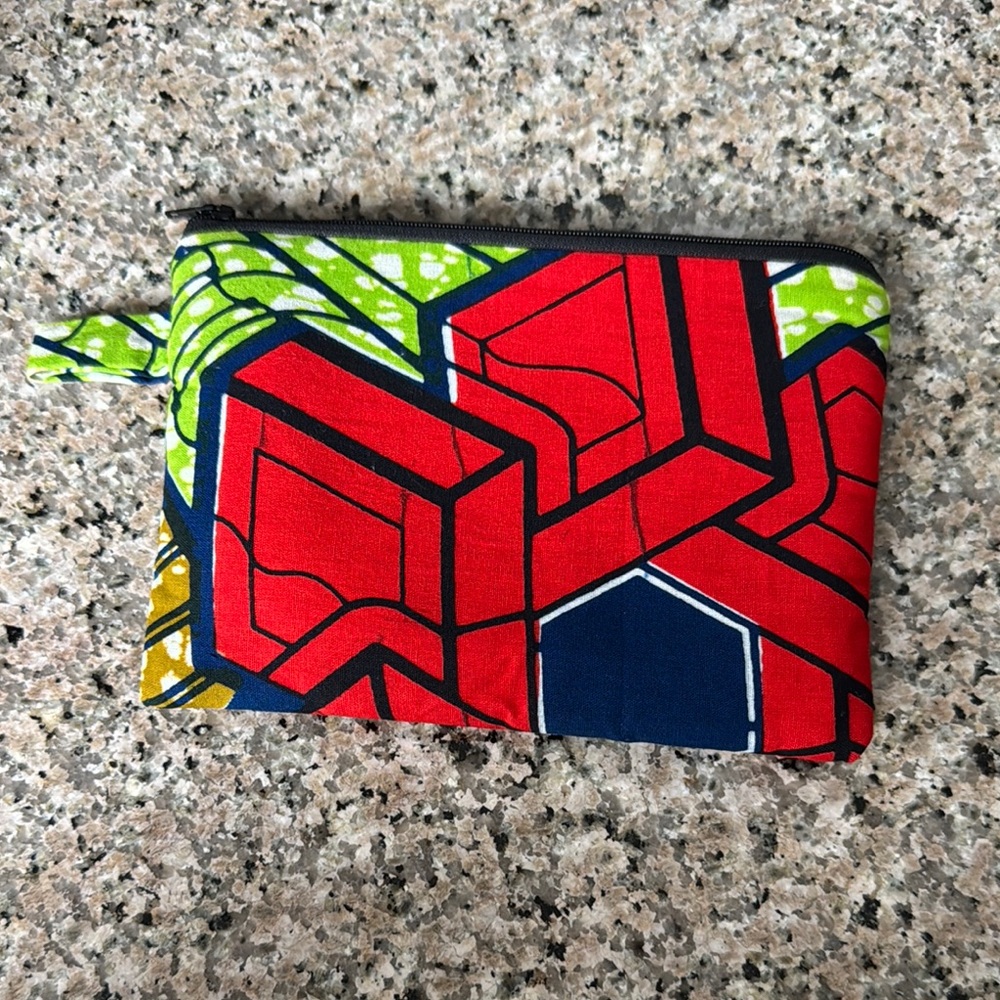 Colorful African Geometric Patterned Pouch